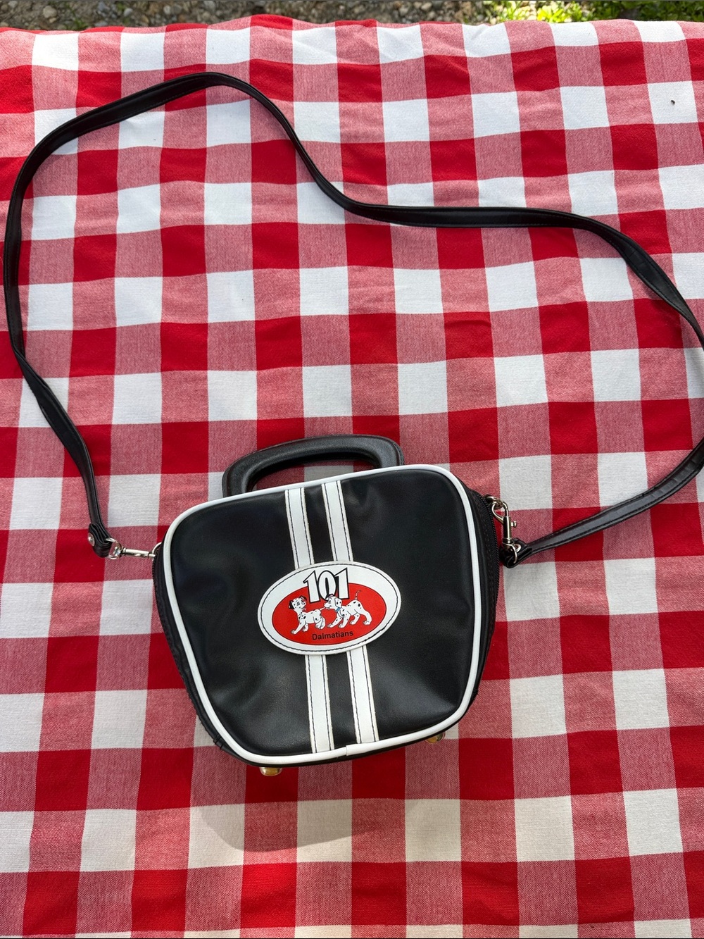 Black 101 Dalmatians Crossbody Messenger Bag - Retro Logo